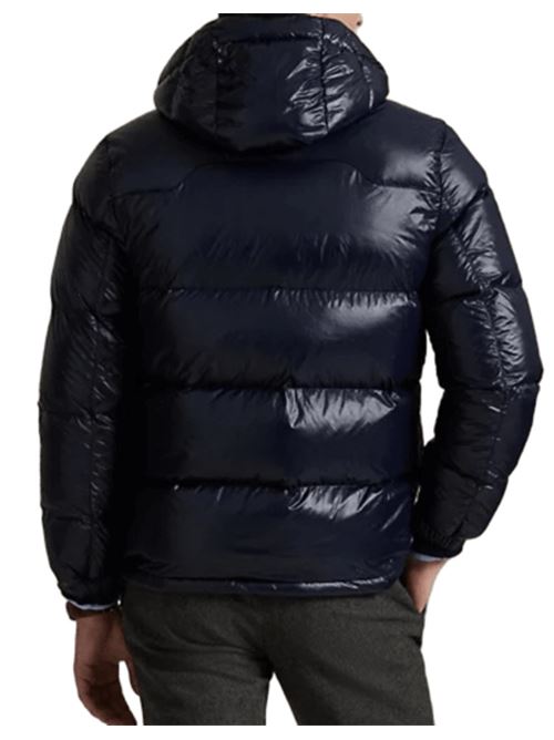 Piumino da uomo con cappuccio staccabile e finitura glossy, colore navy POLO RALPH LAUREN | 710968281002